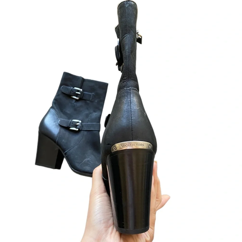 Michael Kors Ashton Mid Leather Buckle Bootie - Picture 5 of 9